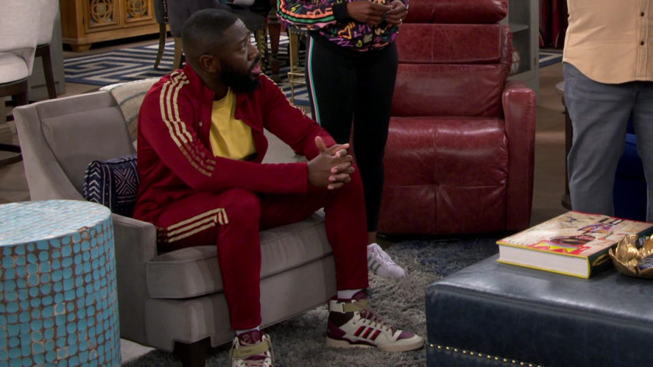 Product-Placement-examples-2023-Adidas-Red-Tracksuit-and-Sneakers-Worn-by-Sheaun-McKinney-in-The-Neighborhood-S05E13-Welcome-to-the-Last-Dance